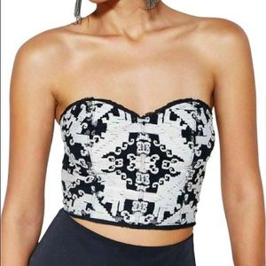 Ecoté Embroidered Bustier Top